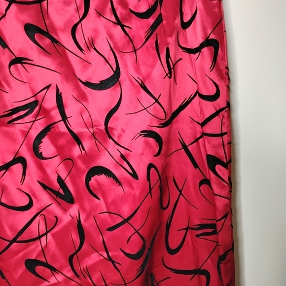 Vintage Chetta B Red Satin Velvet Maxi Skirt Women's 12 Holiday Formal Evening - Picture 2 of 7